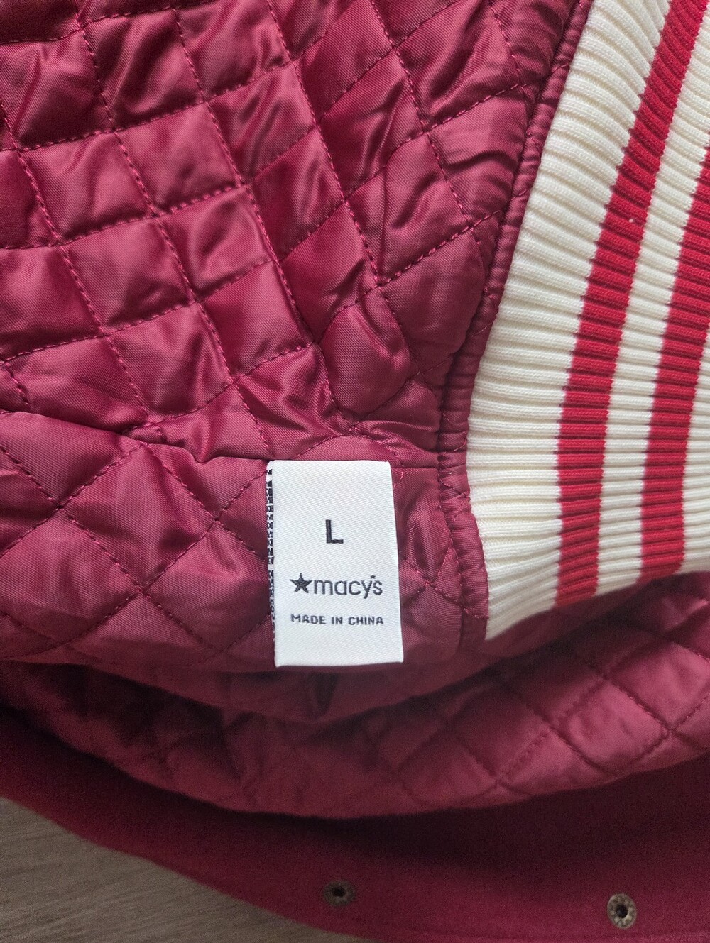 Macy’s Thanksgiving Day Parade 2025 Varsity Jacket NWT Adult L Tibetan Red. - Picture 5 of 9